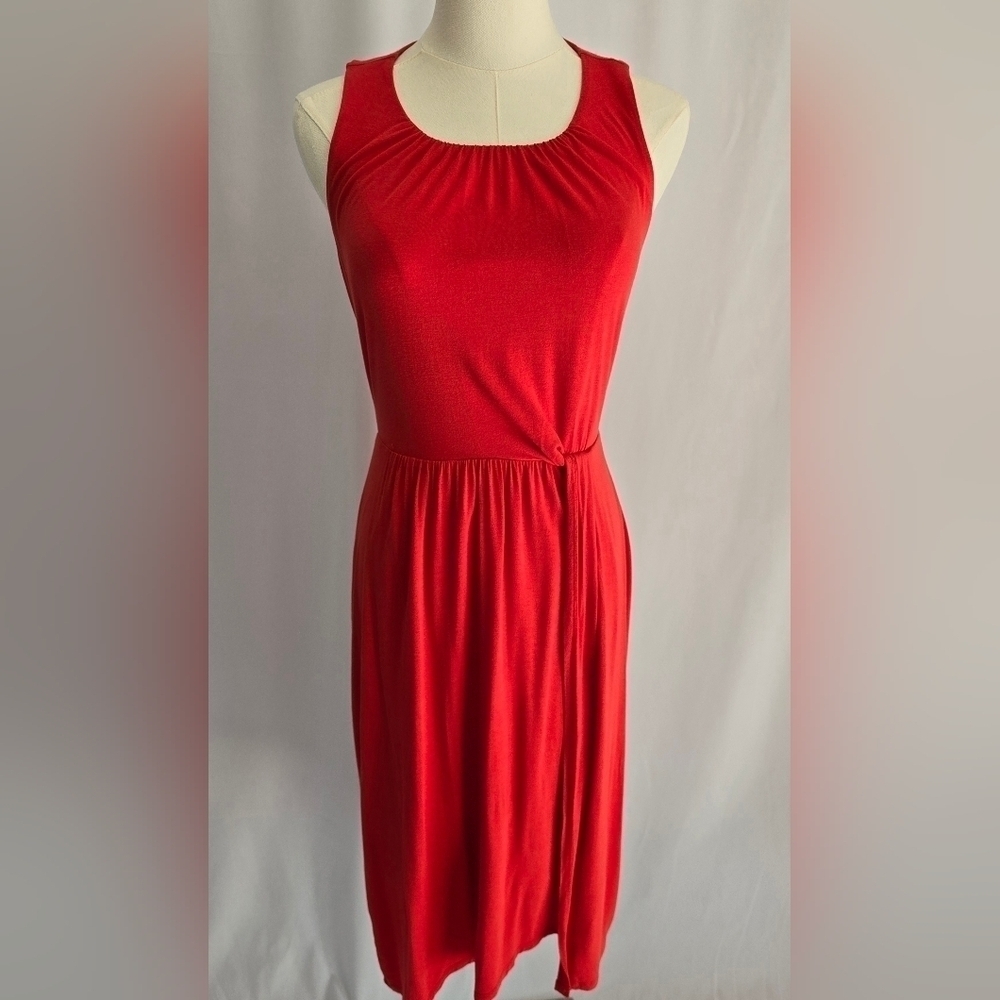 Simply Vera Vera Wang Sleeveless Orange Dress Waist & Neckline Gathers Sz. XS